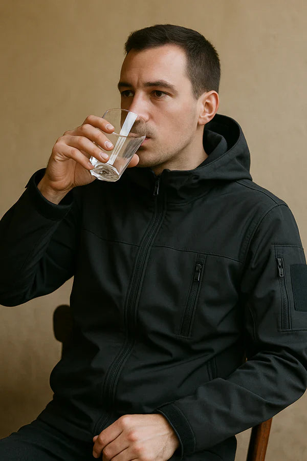 Wasserdichte Herrenjacke mit Kapuze