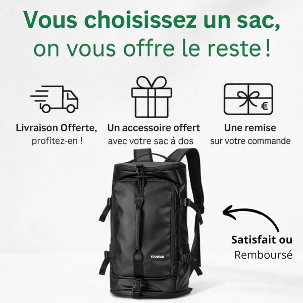 Sac à dos étanche grande capacité de 40L – TrailPro – Havresacs