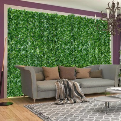 Panneau mural de feuillage artificiel pour jardin vertical